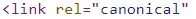 Canonical tags