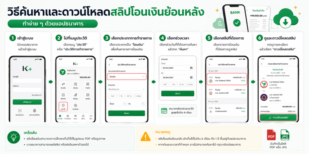รู้หรือไม่! แอปธนาคาร ไม่บันทึกสลิปโอนเงิน แก้ไขอย่างไร?