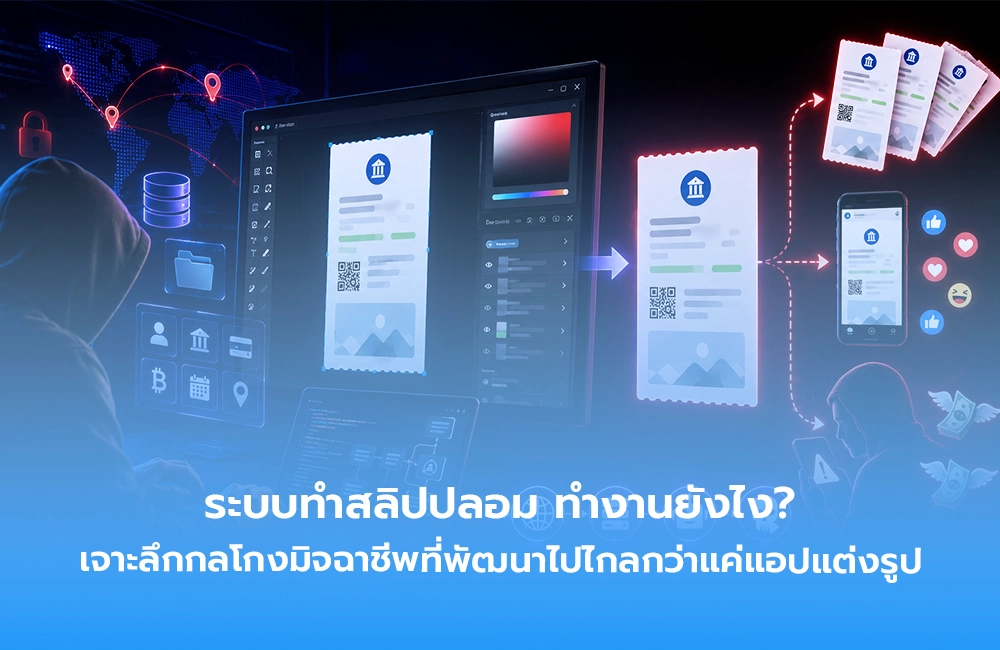 ระบบทำสลิปปลอม ทำงานยังไง? เจาะลึกกลโกงมิจฉาชีพที่พัฒนาไปไกลกว่าแค่แอปแต่งรูป