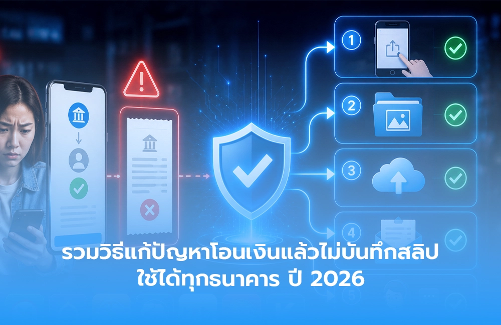 รวมวิธีแก้ปัญหาโอนเงินแล้วไม่บันทึกสลิป ใช้ได้ทุกธนาคาร ปี 2026