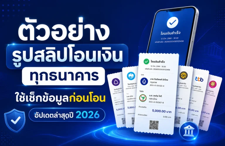 ตัวอย่างรูปสลิปโอนเงิน ทุกธนาคาร ใช้เช็กข้อมูลก่อนโอน อัปเดตล่าสุดปี 2026