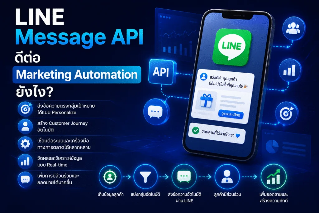 ปัจจุบันหลายธุรกิจเริ่มใช้ LINE Message API กับ Marketing Automation มากขึ้น